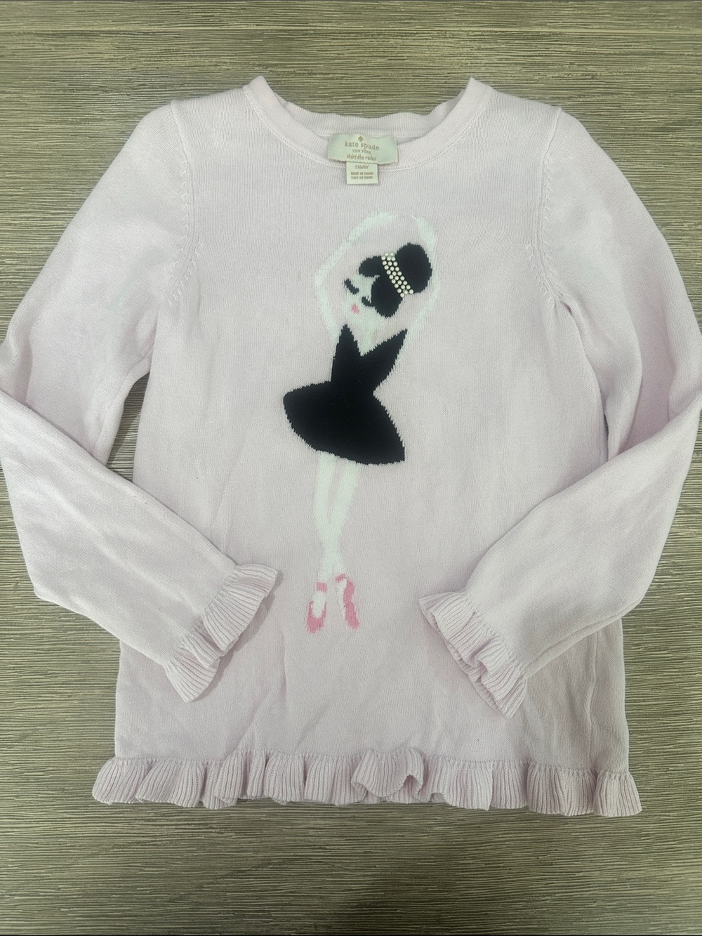 kate spade Light Pink Ballerina Appliqué Sweater